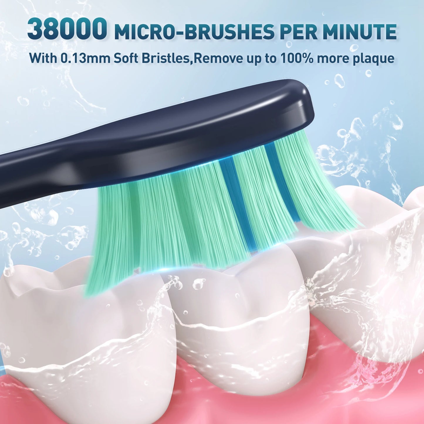 JS10-1 Electric Sonic Toothbrush – Rechargeable Waterproof Toothbrush with 10 Replacement Heads