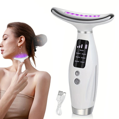 3-in-1 Facial Beauty Massager – EMS-Inspired Skin Toning for Face, Neck & Eyes