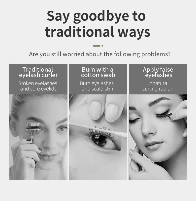 Electric Heated Eyelash Curler – USB Rechargeable, Fast Heating, Portable Lash Lifter for Long-Lasting Curl