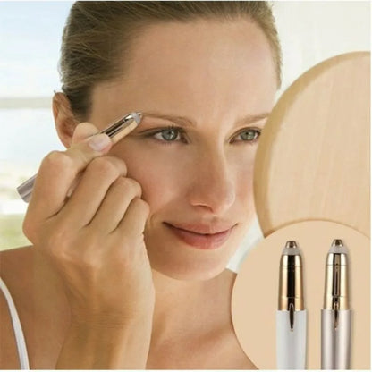 USB Rechargeable Electric Eyebrow & Facial Hair Trimmer for Women – Portable Painless Face Shaver with Light