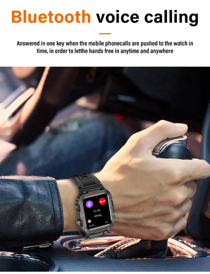 LAXASFIT Men’s Smart Watch with LED Flashlight | Bluetooth Call Sports Watch | Fitness & Activity Tracker