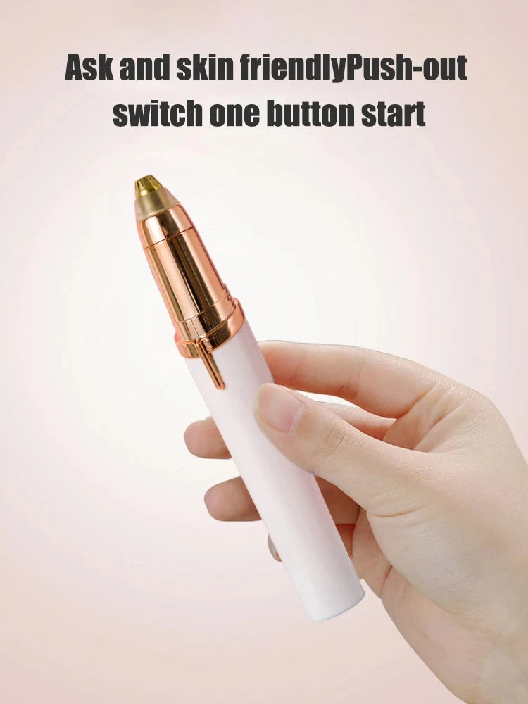 2-in-1 Electric Eyebrow Trimmer & Nose Hair Remover – Portable Facial Grooming Tool