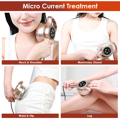 Heated Vibration Body Massage Brush with Microcurrent & LED Light – Electric Body Massager for Relaxation