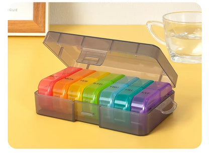 Weekly Pill Organizer 7 Day Pill Box Portable Medicine Tablet Storage Case Travel Container