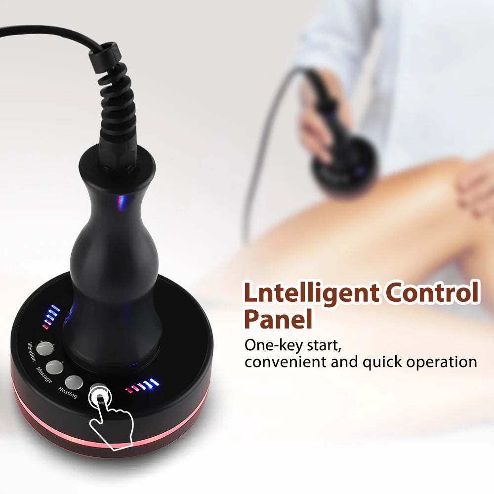 Heated Vibration Body Massage Brush with Microcurrent & LED Light – Electric Body Massager for Relaxation