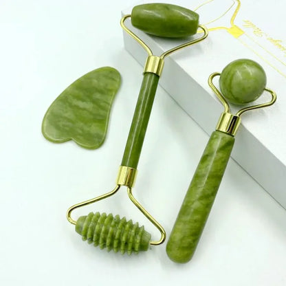 Natural Jade Face Roller Massager – Manual Facial Skin Care Tool for Face & Neck