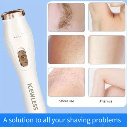 Electric Hair Trimmer for Women – Waterproof, Painless Razor for Bikini, Arms, Legs, and Face Hair Removal