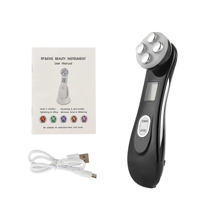 5-in-1 RF EMS LED Photon Beauty Device – Skin Lifting, Anti-Wrinkle & Tightening Facial Massager