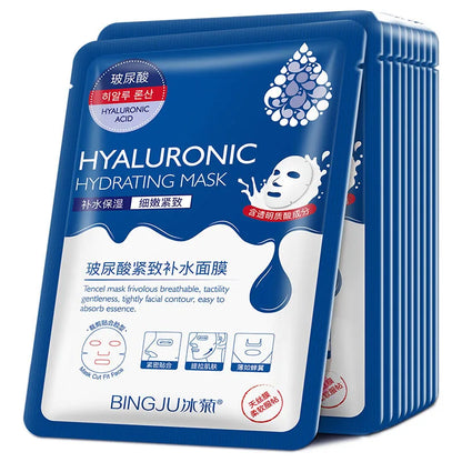 20pcs Hyaluronic Acid & Collagen Face Masks – Moisturizing, Firming, Hydrating Korean Skincare Sheet Masks