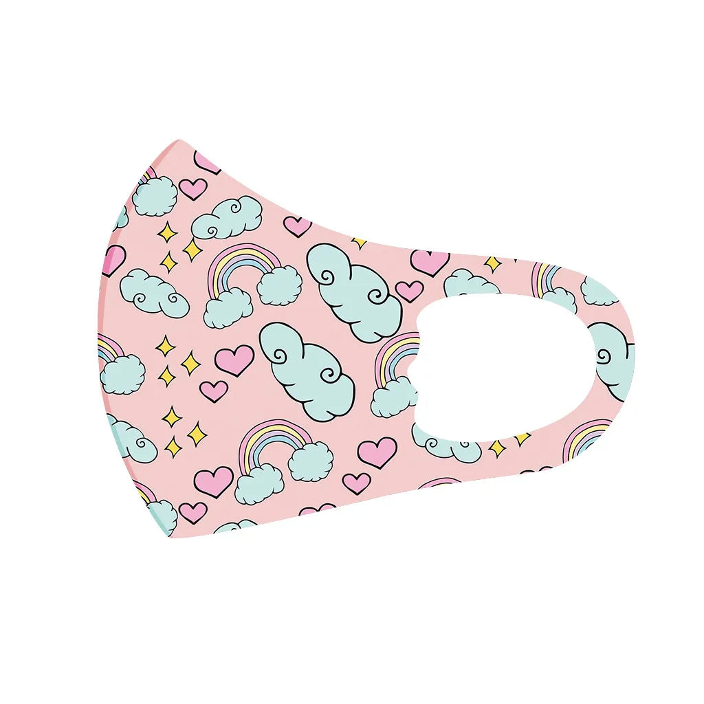 5PCS Washable Kids Face Masks – Reusable Cartoon Mouth Covers for Boys & Girls | Breathable, Comfortable, Dust-Resistant Design