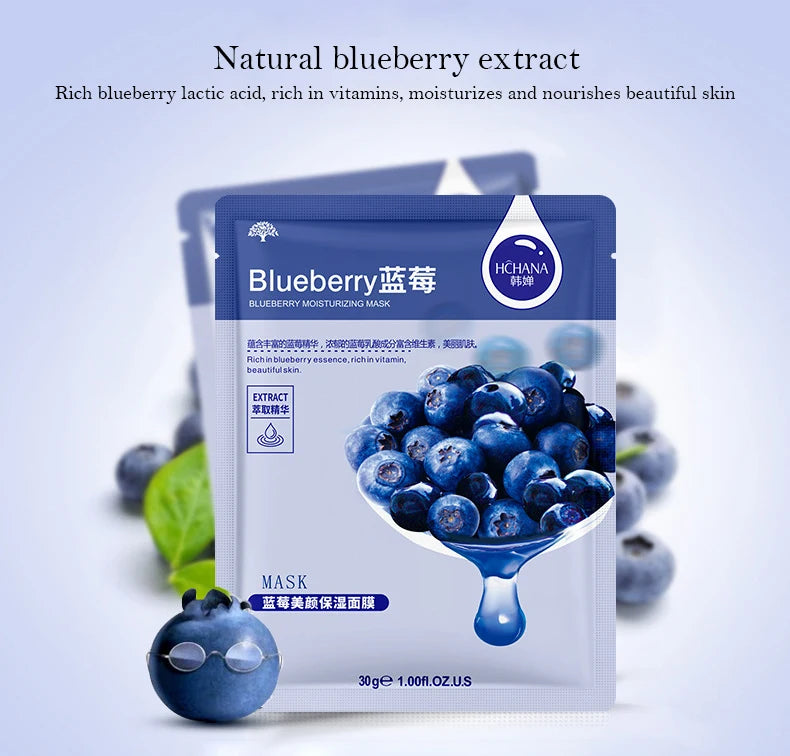 10 Pcs Natural Plant Facial Masks – Moisturizing, Oil Control & Anti-Aging Korean Sheet Masks with Fruit and Aloe Extracts