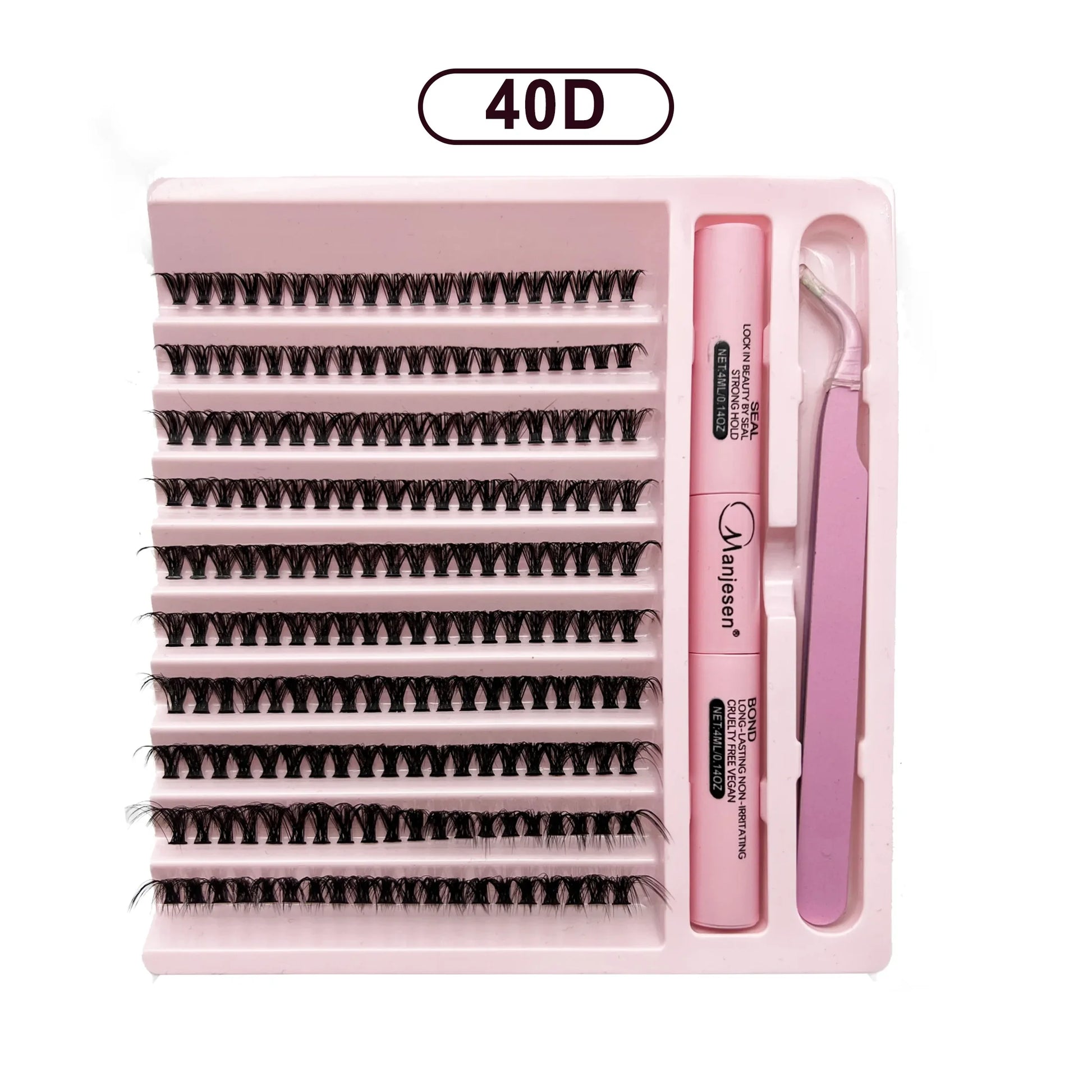 DIY Lash Extension Kit 200PCS Cluster Lashes 8-14mm with Bond & Seal Tweezers Synthetic Eyelashes Set