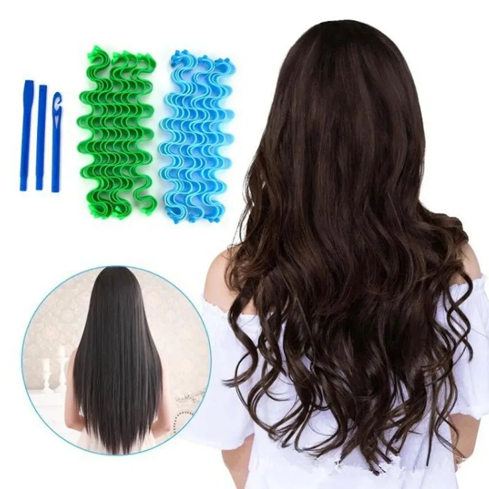 12-Pack Heatless Hair Curlers – Soft Bendy Roller Rods for Waves & Curls, No Heat Styling Tools