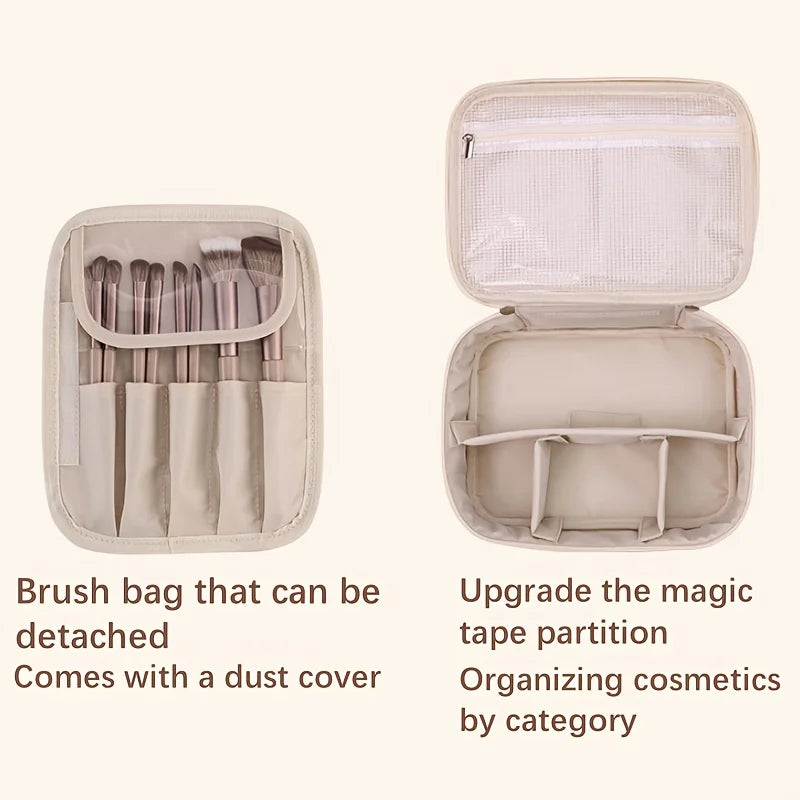 Large Capacity Women's Cosmetic Bag – Detachable Travel Makeup Organizer, Toiletry Storage & Wash Kit Case