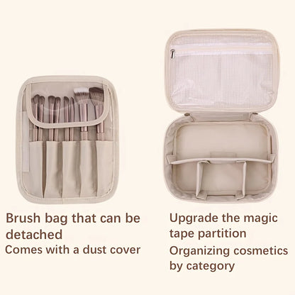 Large Capacity Women's Cosmetic Bag – Detachable Travel Makeup Organizer, Toiletry Storage & Wash Kit Case