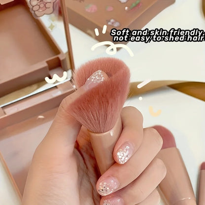 Premium Quality 5-Piece Portable Makeup Brush Set with Mirror – Foldable Mini Travel Makeup Brush Kit