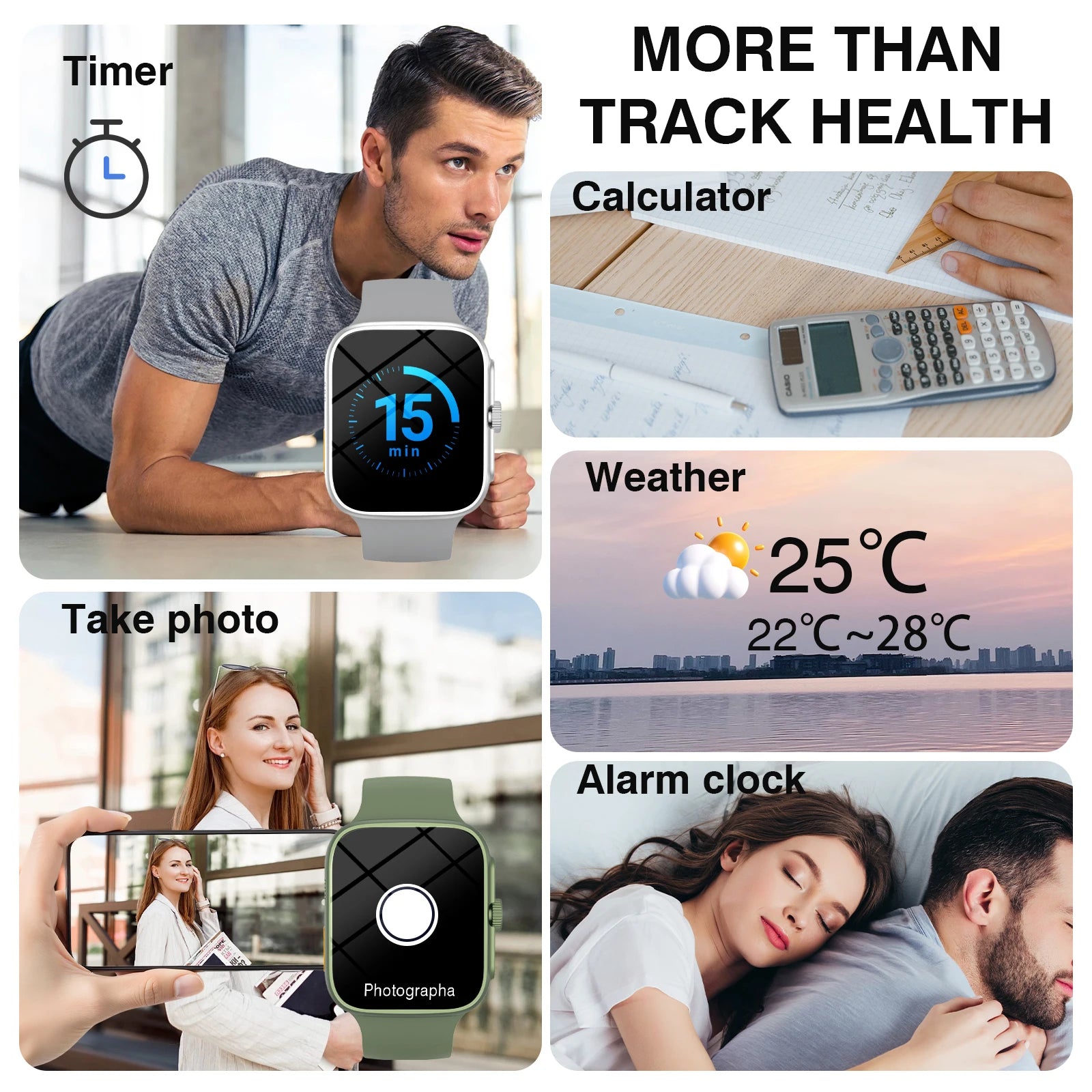 Smart Watch Bluetooth Calling Fitness Tracker Touch Screen for Android iPhone