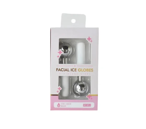 Stainless Steel Ice Globes for Face & Eyes – Cooling Facial Massagers for Puffiness & Relaxation