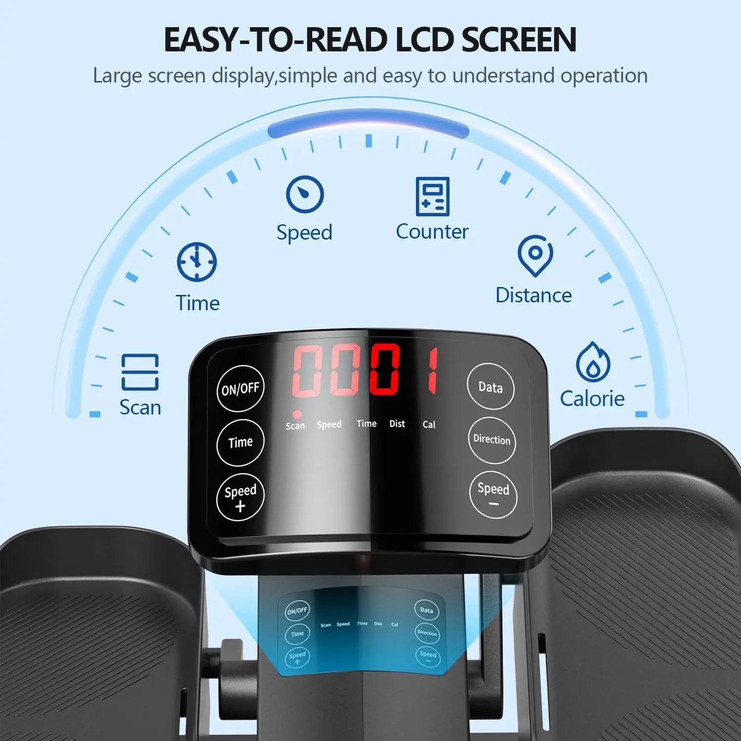 Elliptical Portable Leg Exerciser – Electric Under-Desk Pedal Machine for Seniors & Youth, 12-Speed Levels, Quiet & Compact Peddler for Home or Office