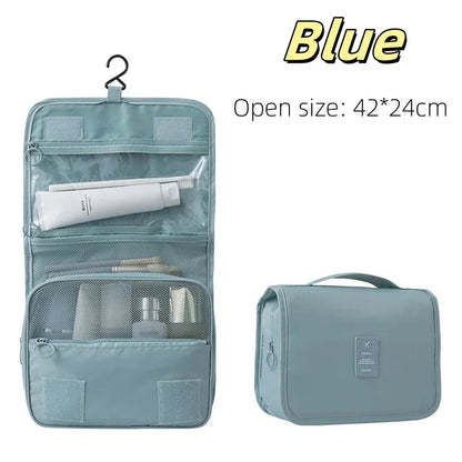 High-Quality Travel Makeup Bag – Waterproof Toiletry Organizer with Hook | Lightweight Cosmetic Storage Pouch for Women