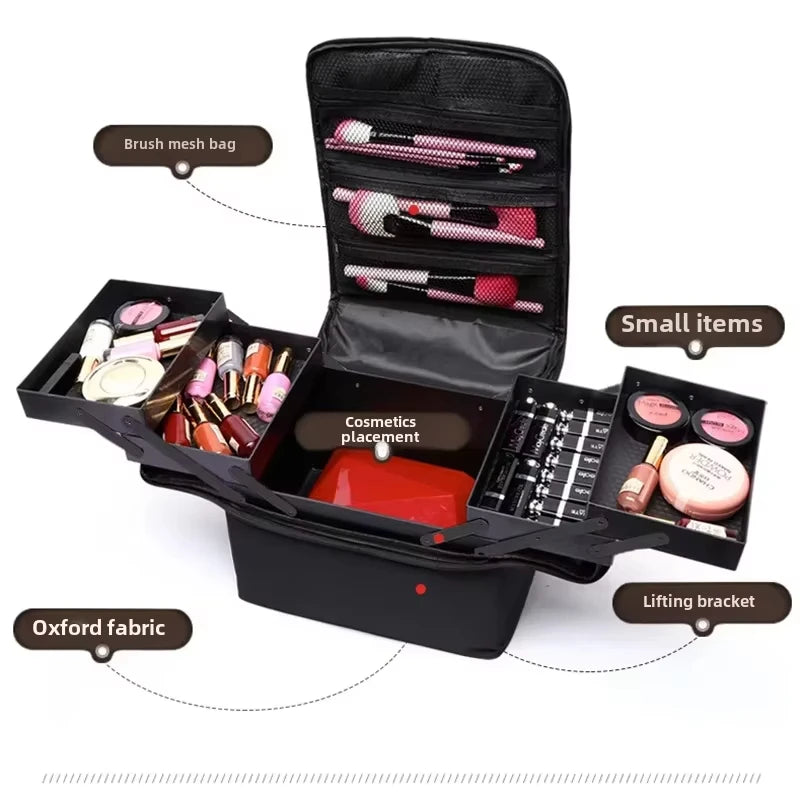 Large Capacity Makeup Bag Cosmetic Organizer Case Waterproof Travel Beauty Box