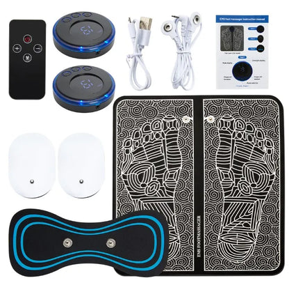 Electric EMS Foot Massager Pad – Muscle Stimulator Massage Mat, USB Rechargeable, for Foot Relaxation & Circulation Improvement