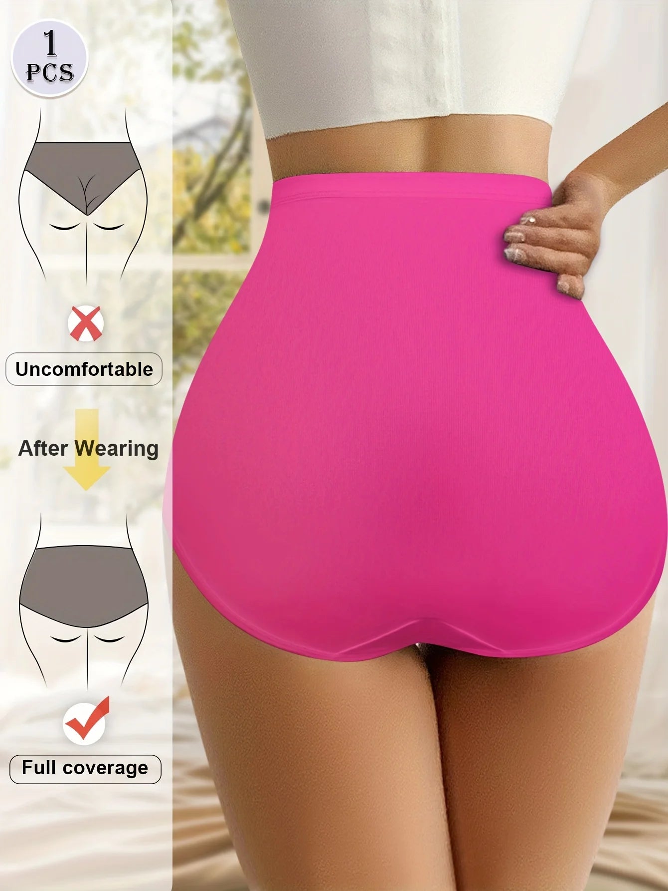 Women’s High Waist Mesh Brief Panties Breathable Seamless Tummy Control Underwear