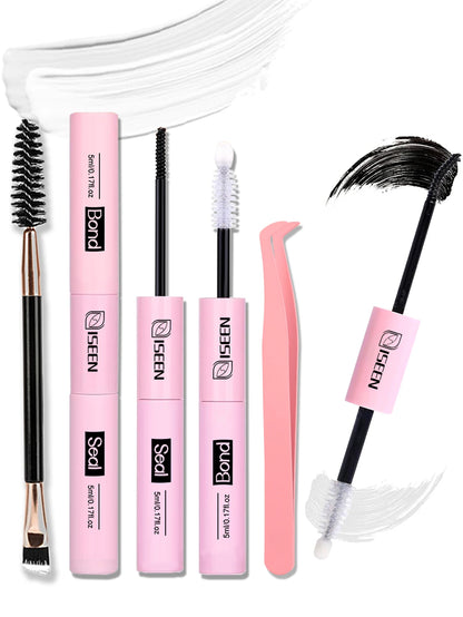Lash Bond & Seal 10ml with 5ml Lash Glue Remover Kit – DIY Lash Extension Set with Tweezers & Eyelash Curler, Long-Lasting Lash Adhesive