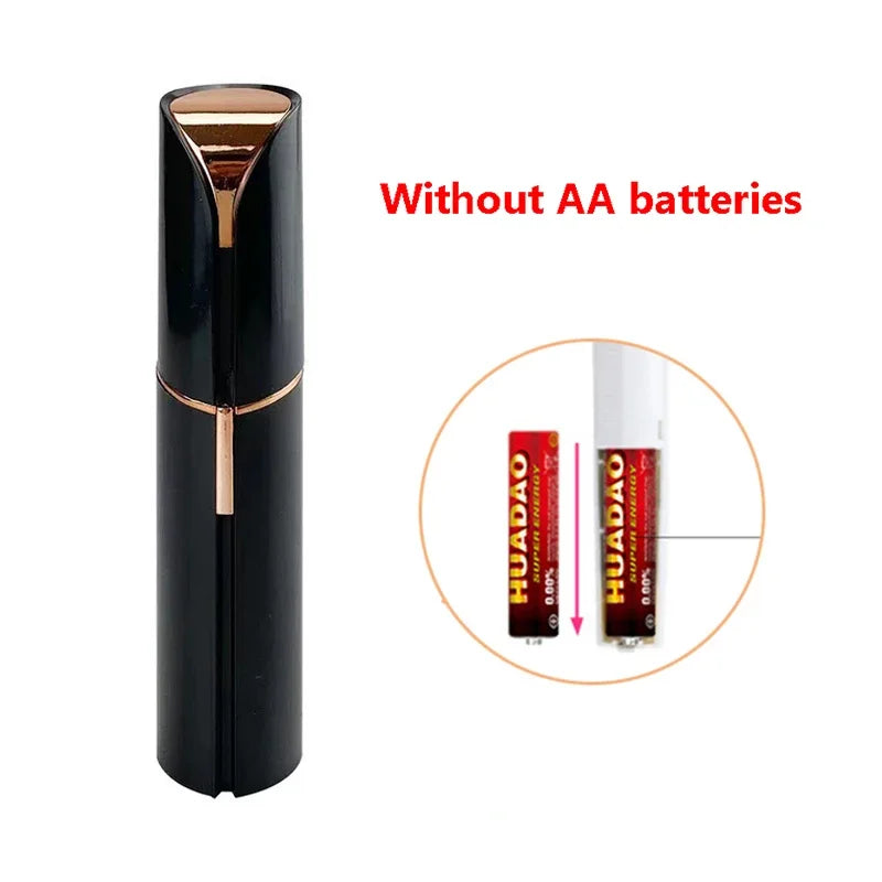 Electric Facial Hair Remover – Lipstick-Style Painless Epilator for Eyebrows, Upper Lip, Bikini & Sensitive Areas