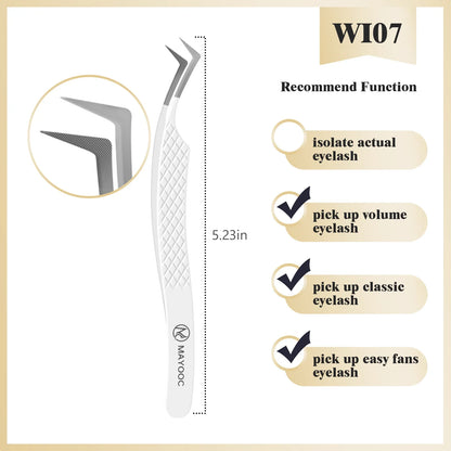 Eyelash Extension Tweezers with Fiber Tips – High-Precision, Anti-Static Lash Tools for Makeup Artists