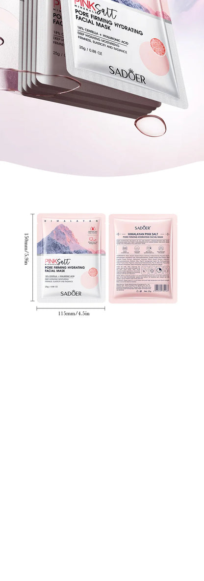 5pcs SADOER Himalayan Pink Salt Face Mask – Hydrating, Brightening & Firming Facial Skincare Treatment