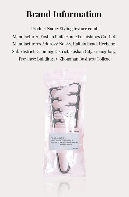 Wide Tooth Volumizing Hair Comb for Men – Detangling Styling Comb for Curly, Wavy & All Hair Types