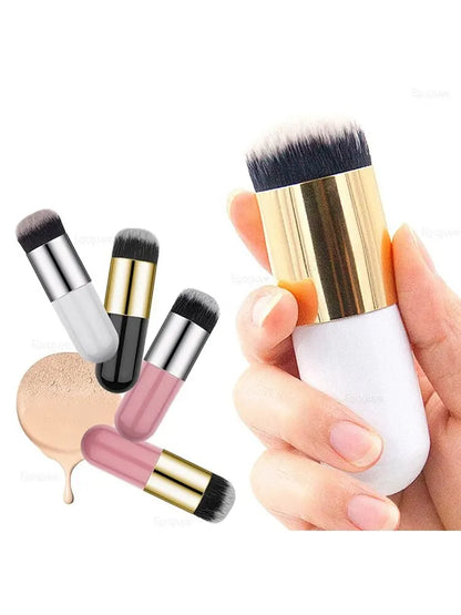 Mushroom Foundation Brush – Large & Small Makeup Brush Set | Soft Synthetic Bristles | For Foundation, BB Cream & Liquid Makeup