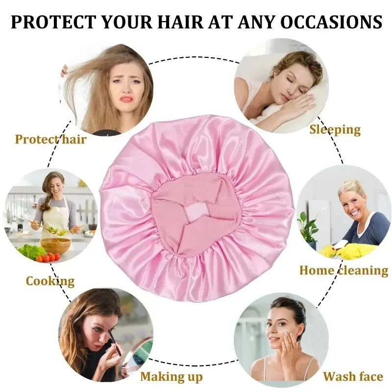 Heatless Curling Rod Headband & Satin Bonnet Set – No-Heat Soft Hair Curlers for Overnight Lazy Curls