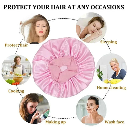 Heatless Curling Rod Headband & Satin Bonnet Set – No-Heat Soft Hair Curlers for Overnight Lazy Curls