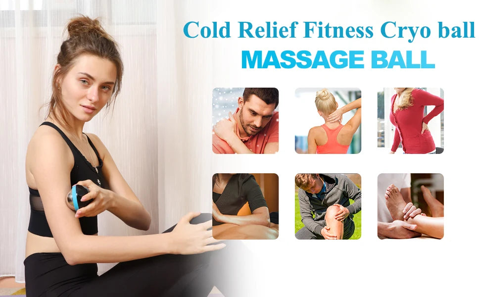 Hot & Cold Stainless Steel Massage Roller Ball – Body & Face Ice Roller for Muscle Massage