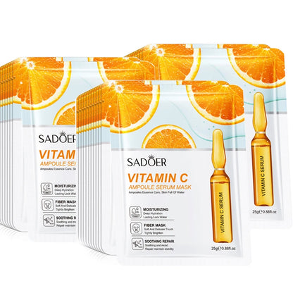 10-30 Pcs SADOER 24K Gold Vitamin C & Hyaluronic Acid Facial Masks – Moisturizing, Firming & Hydrating Skincare Treatment