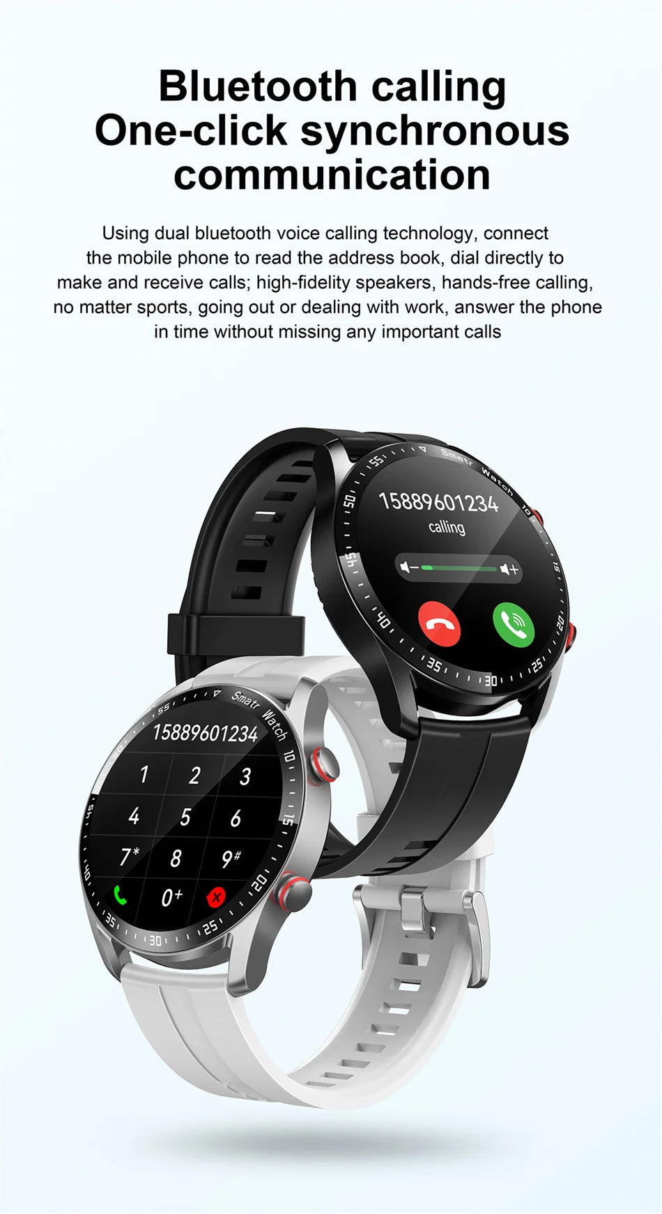 Men’s Bluetooth Smart Watch | Fitness & Activity Tracker | Call & Message Alerts | Waterproof Sports Smartwatch with Box