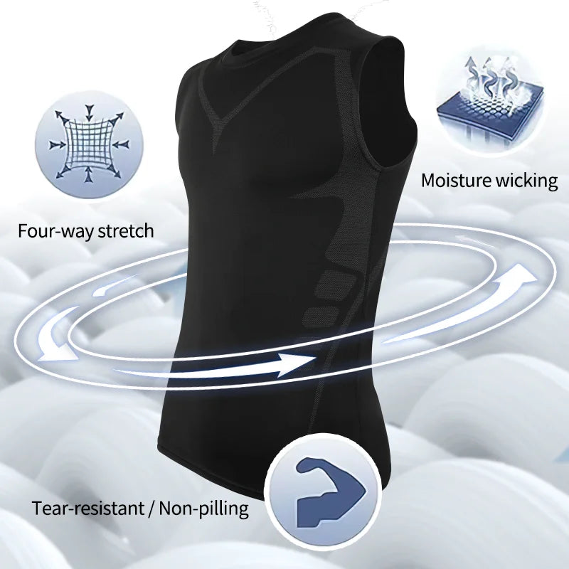 Men's Compression Tank Top Sleeveless Shaping Vest Quick Dry S-2XL