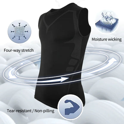 Men's Compression Tank Top Sleeveless Shaping Vest Quick Dry S-2XL