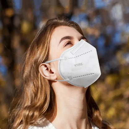 20/40/60 Pcs 5-Layer KN95 Face Masks – Black & White, Breathable Dustproof Protective Masks**