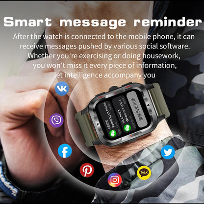 Men’s GPS Sports Smart Watch | Bluetooth Call | 480mAh Long Battery | LED Flashlight | 100+ Sport Modes | Life Waterproof
