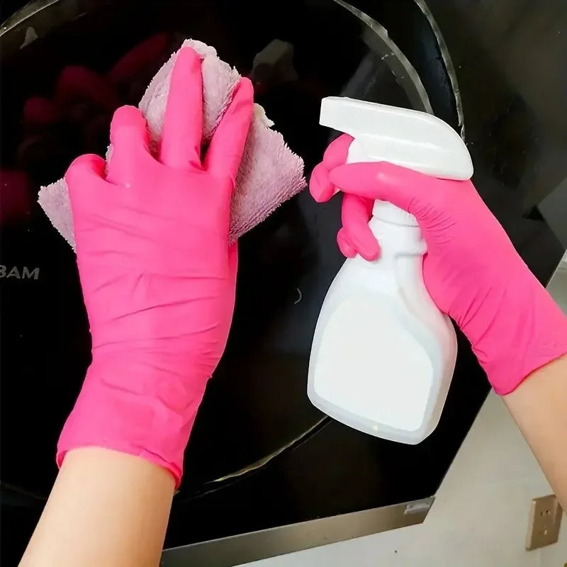 Multi-Color Nitrile Disposable Gloves – Latex-Free, Waterproof, Durable Household Cleaning Gloves (XS/S/M/L Sizes Available)