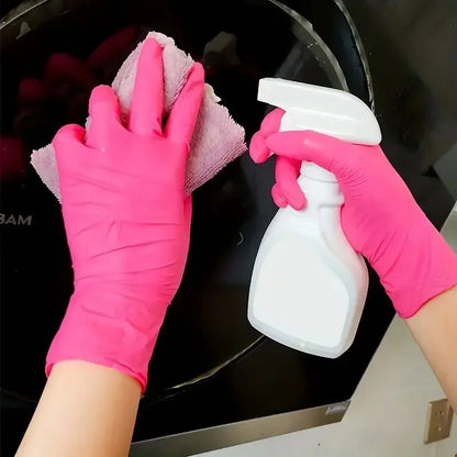 Multi-Color Nitrile Disposable Gloves – Latex-Free, Waterproof, Durable Household Cleaning Gloves (XS/S/M/L Sizes Available)