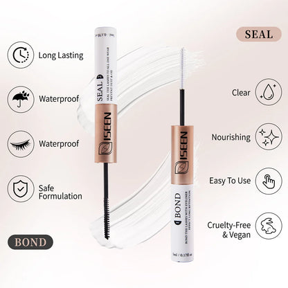 ISEEN DIY Lash Extension Kit – Mixed Style Lash Clusters with Bond & Seal, Remover, Tweezers & Lash Brush for Self-Application