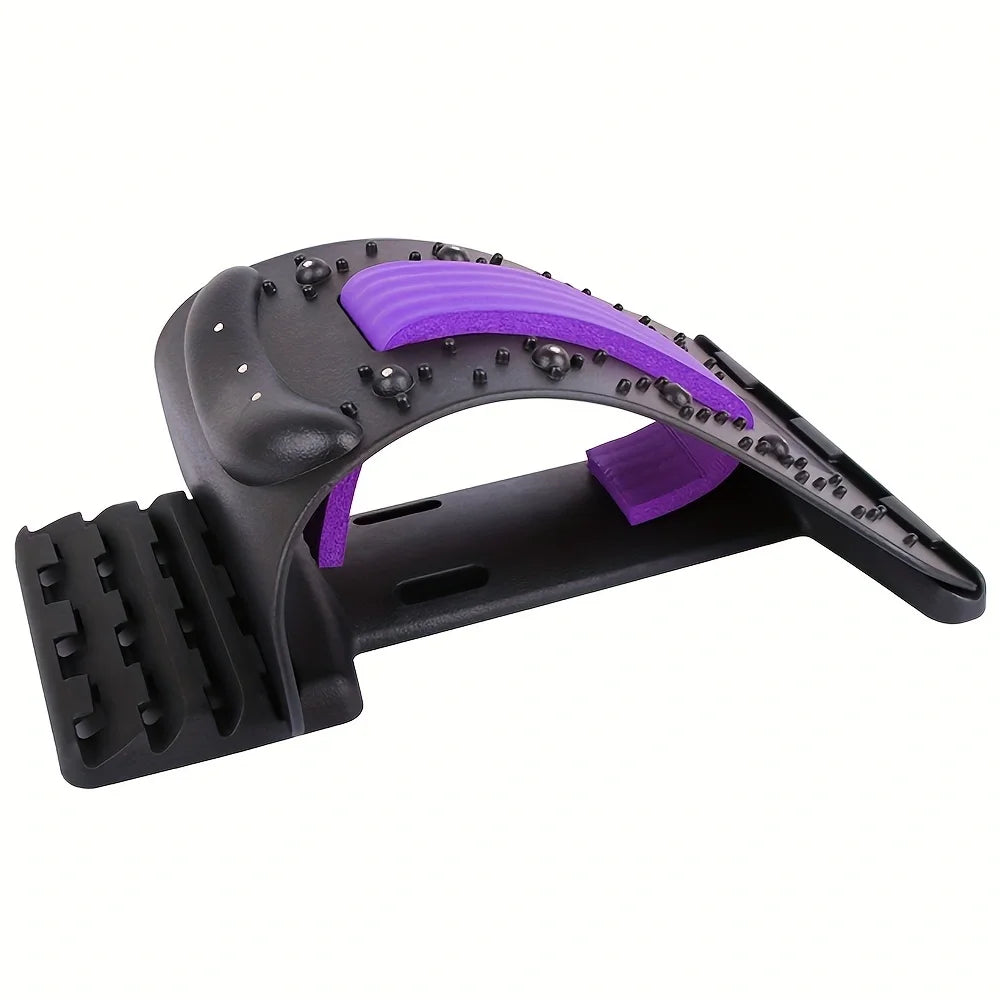 Adjustable Back Stretcher & Lumbar Support Device – Multi-Level Spine Board for Lower & Upper Back Pain Relief, Stretching & Massage