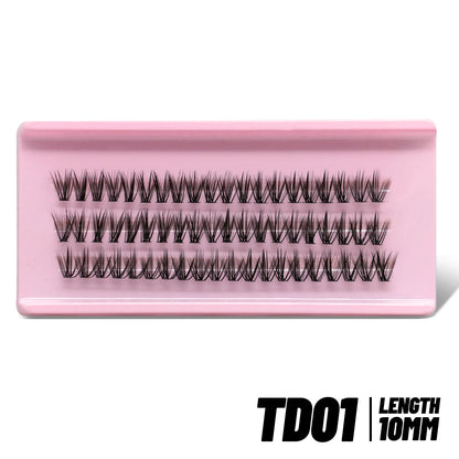 GROINNEYA Lash Clusters Kit – Spiky D-Curl Individual Lash Extensions with Bond & Seal for DIY Eyelash Application