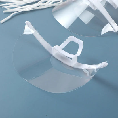 5-Pack Reusable Transparent Anti-Fog Face Shields – Plastic Mouth Covers for Restaurant, School, Salon, Beauty, or Tattoo Use