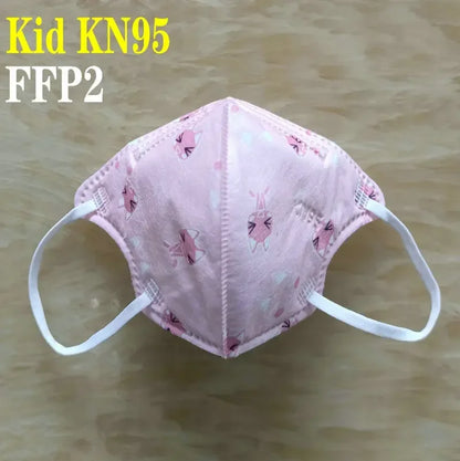 Kids KN95/FFP2 Face Masks – 5-Layer Protective Cartoon Design, Comfortable CE-Certified Disposable Masks for Boys & Girls (Ages 3–15)