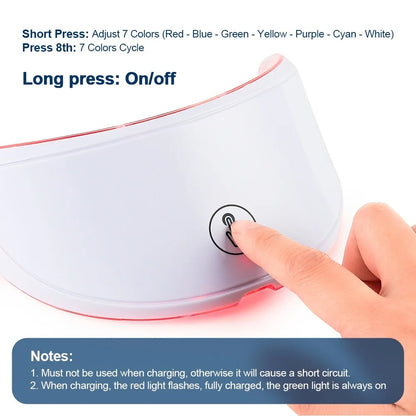 Rechargeable 7-Color LED Facial & Neck Beauty Massager – Skin Rejuvenation & Toning Device